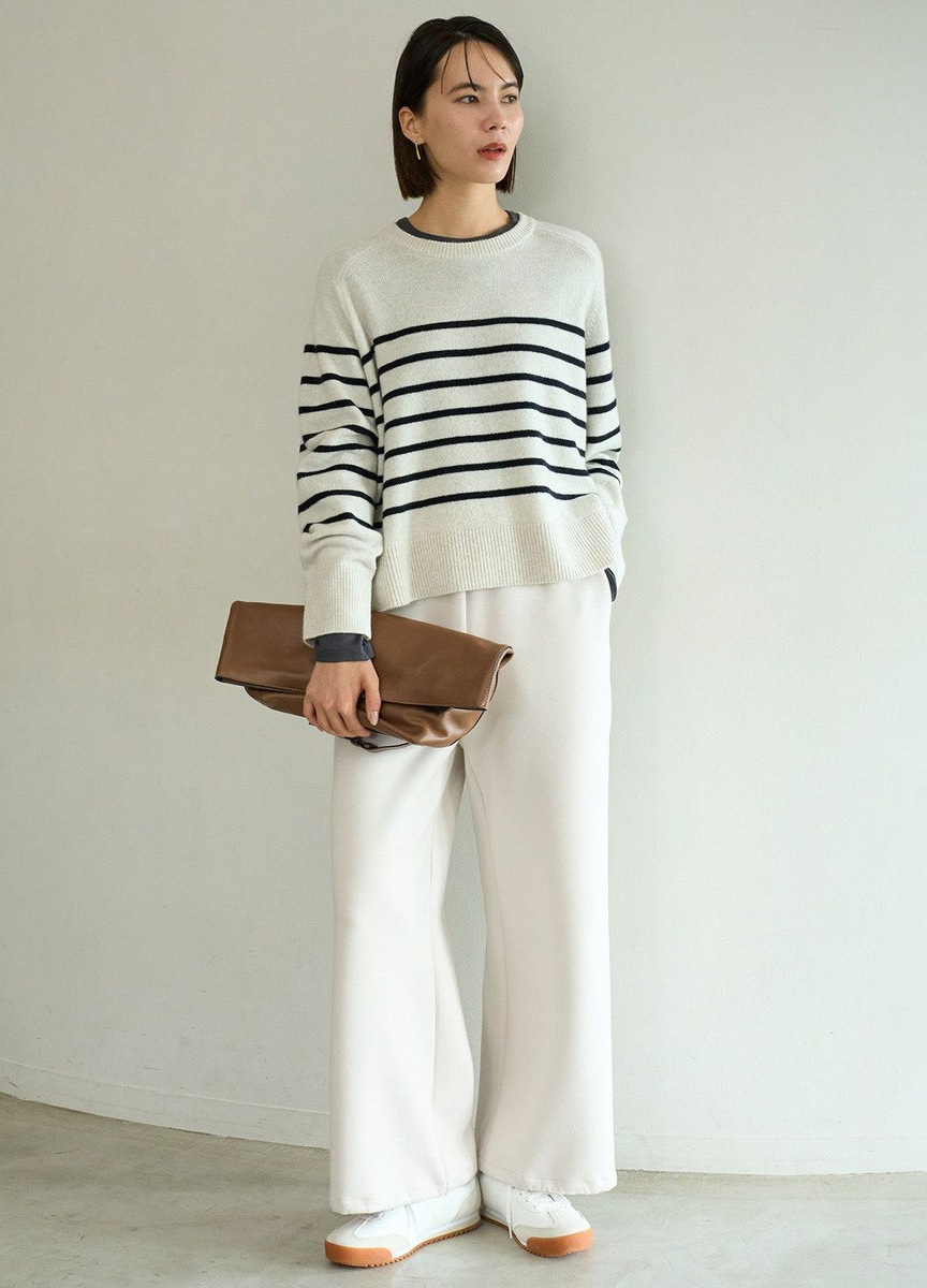 棉混喀什米爾圓領上衣